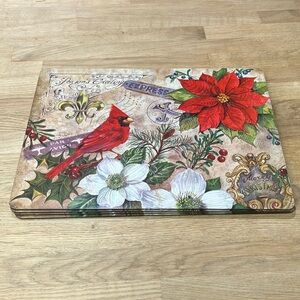 Holiday cardinal 4 set placemats